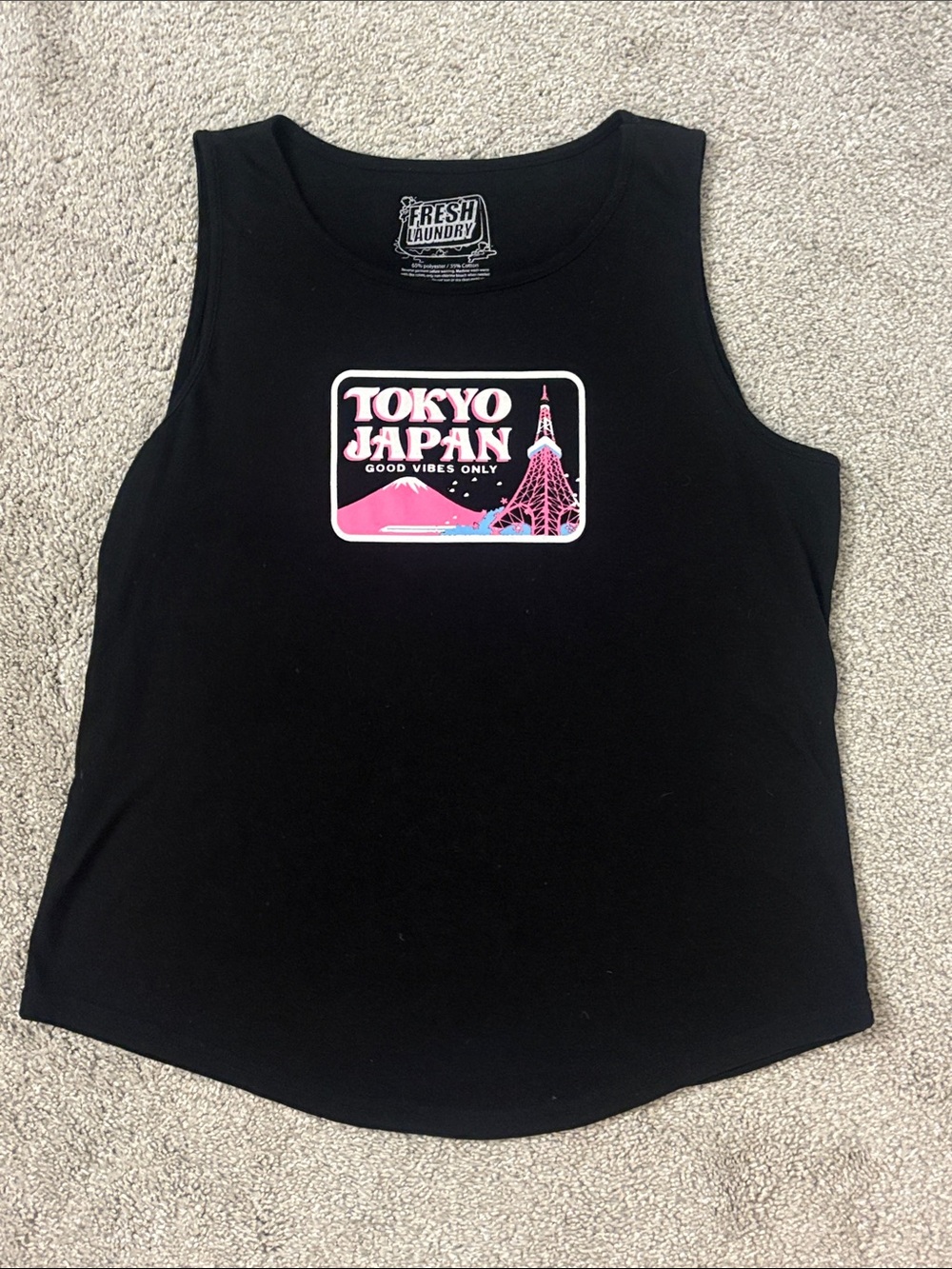 Men’s Black 'Tokyo Japan' Graphic Tank Top Size L